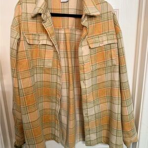 Plaid Women's Jacket in Green and Orange